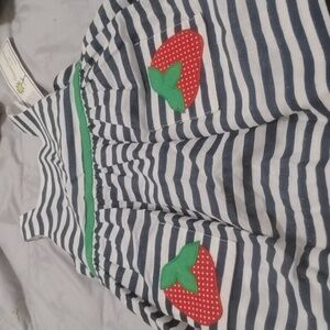 Florence Eiseman Striped Dress With Strawberry Pockets Sz 3T NWT